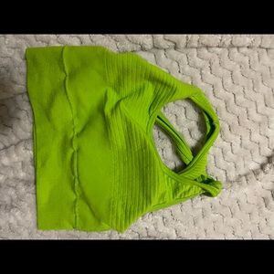 Neon green alphalete sport bra